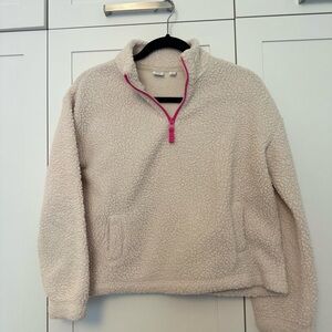 GAP Girls Cream Sherpa 1/4 Zip